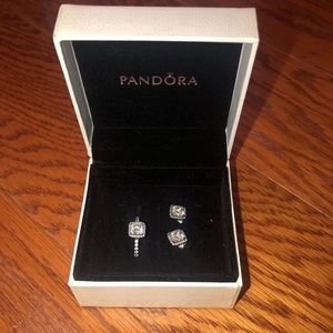Pandora ring and earrings set.